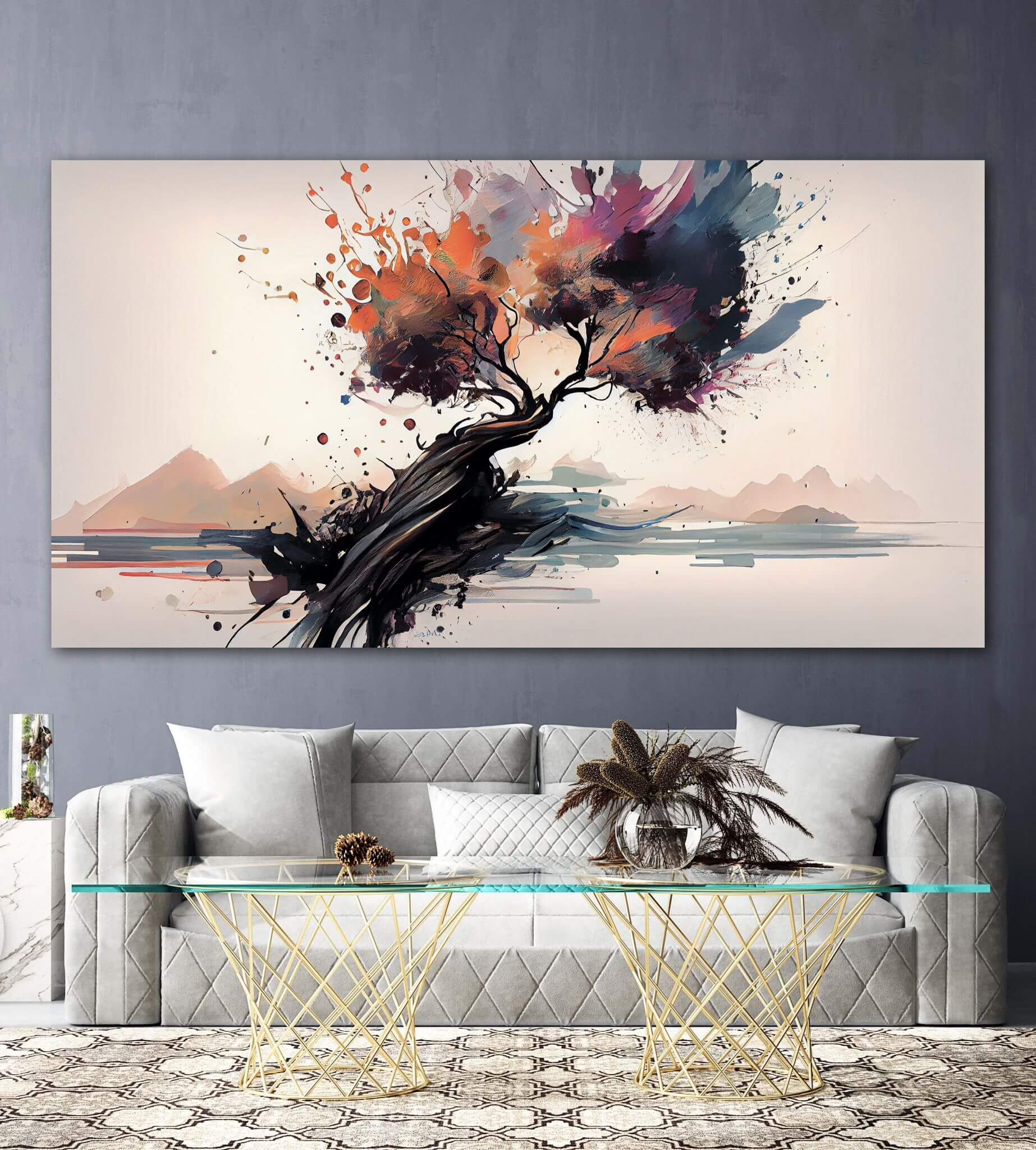 Waves of Color wall art, Abstract