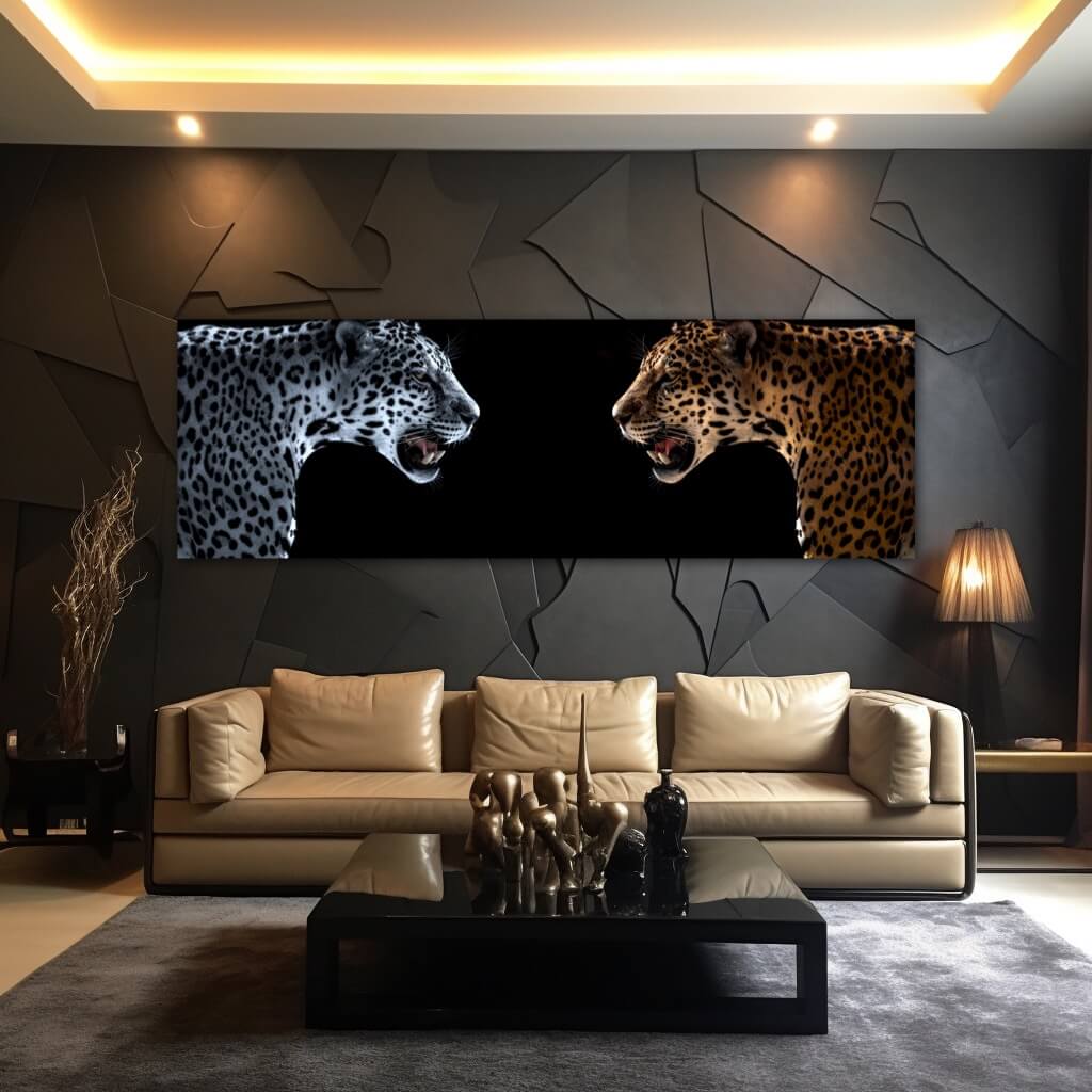 Two Panthers wall art, Animals