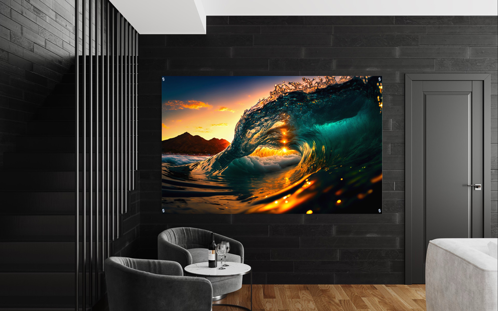 Wave at Sunset - 4756 wall art, Landscapes
